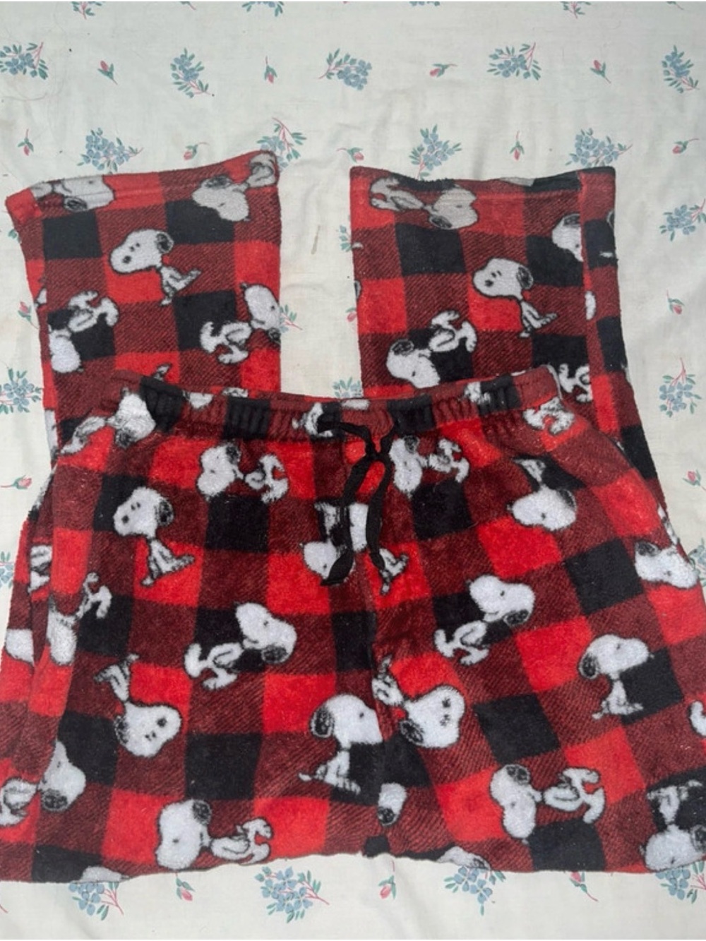 Snoopy Peanuts Plaid PJ Pants